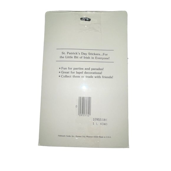 Vintage NIP Hallmark 1984 St Patricks Day Stickers 4 Leaf Clover 4 Sheets - Picture 4 of 6